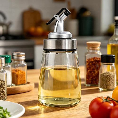 Glass oil cruet/dispenser